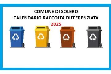 Calendario raccolta differenziata anno 2025